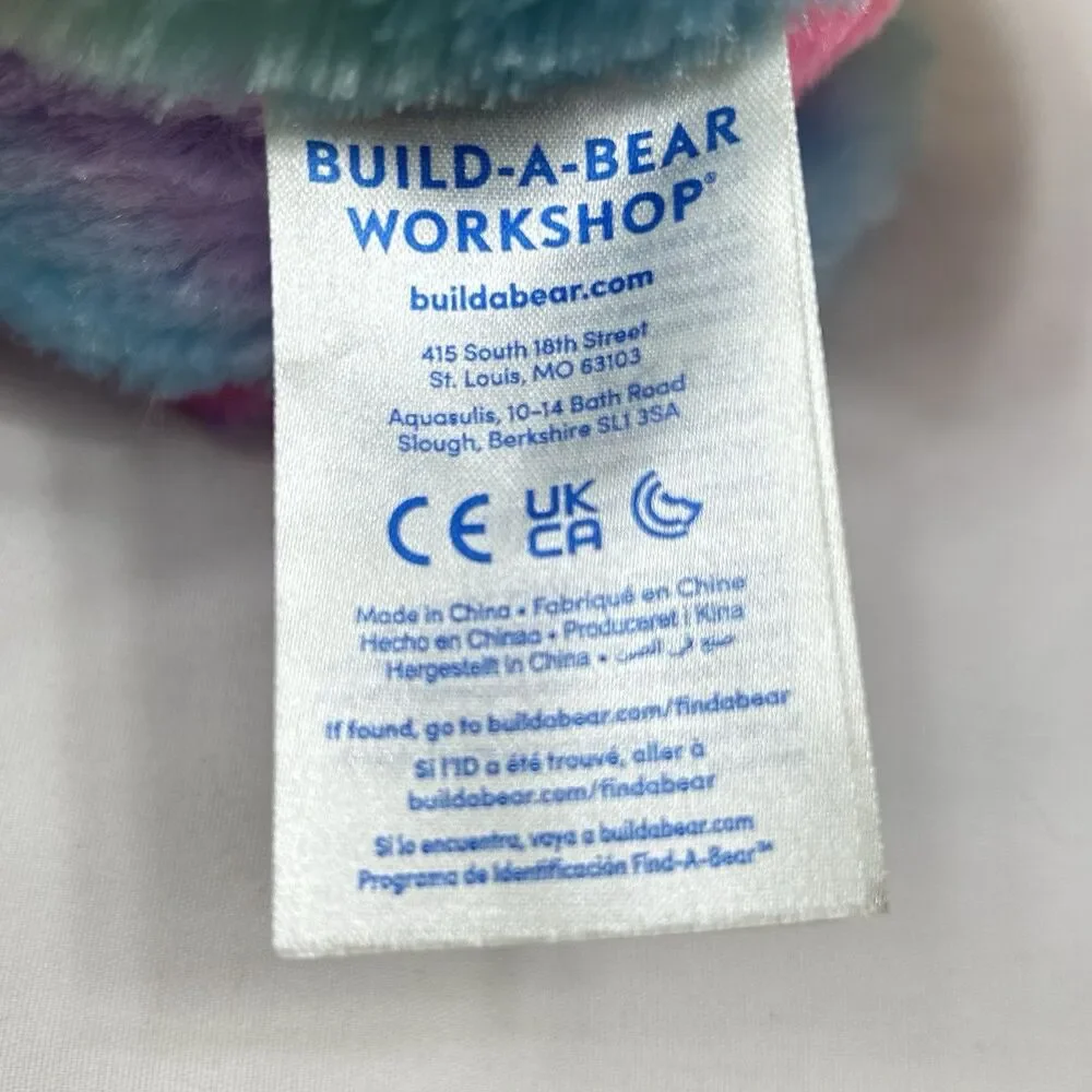 Build A Bear Rainbow Wolf Plush Great Wolf Lodge Exclusive GWL Soft Tie Dye